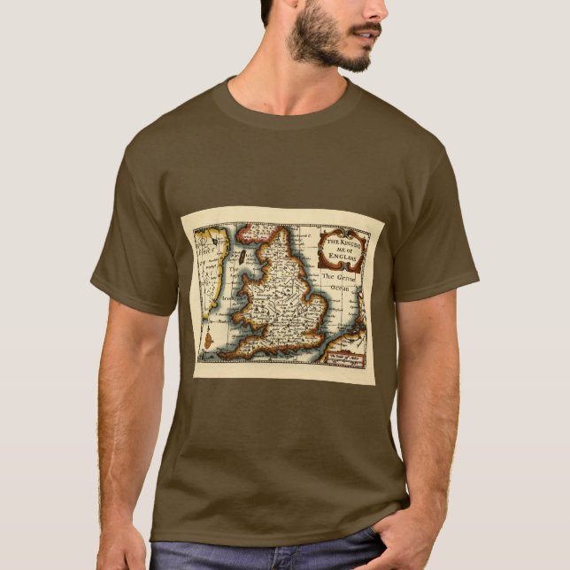 T-shirt Mapa de "Barkshire" Berkshire County, Inglaterra (Frente)