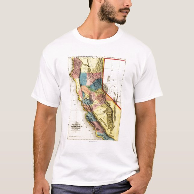 T-shirt Mapa de CaliforniaPanoramic (Frente)