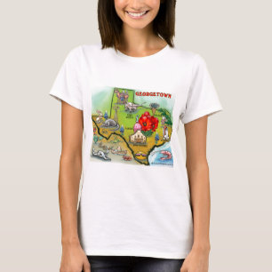 T-shirt Mapa de Cartões de Georgetown Texas
