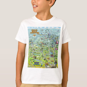 T-shirt Mapa de Cartões do País de Hill TX