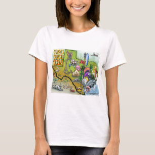 T-shirt Mapa de Cartoons do Corpus Christi Tx