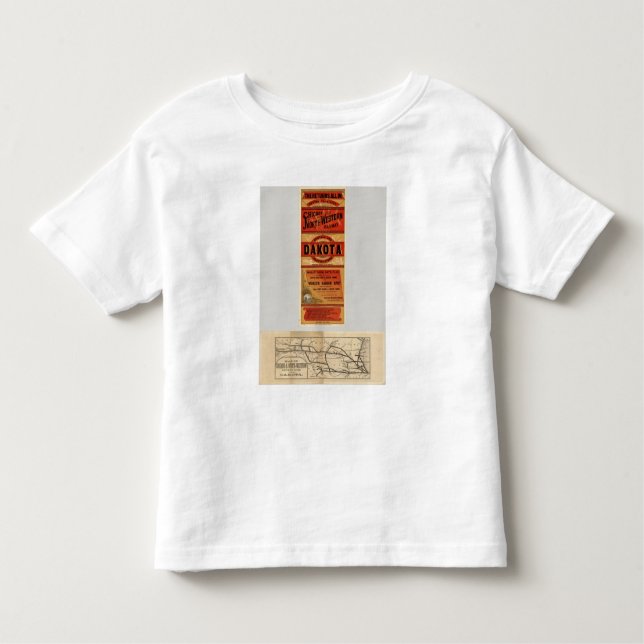 T-shirt Mapa de Chicago e de linhas Railway do noroeste (Frente)
