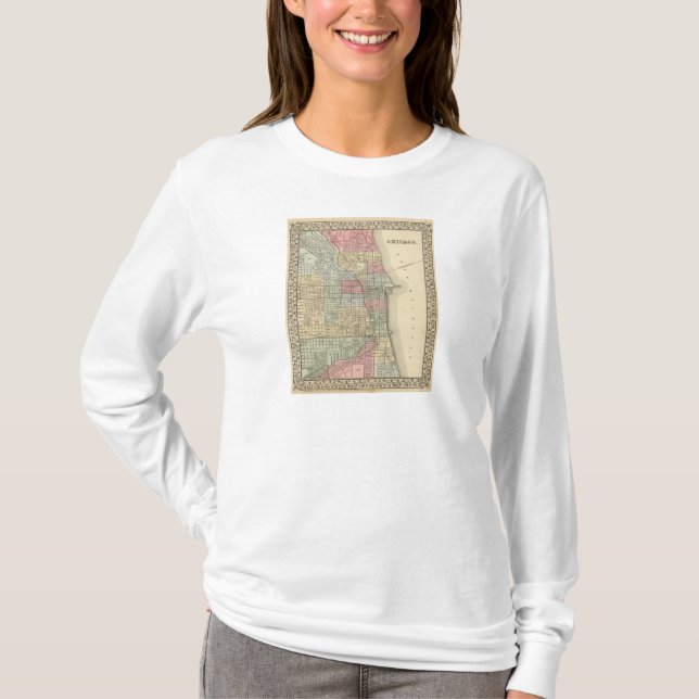 T-shirt Mapa de Chicago por Mitchell (Frente)