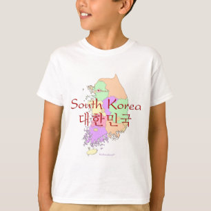 T-shirt Mapa de Coreia do Sul