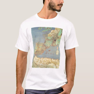 T-shirt Mapa de France, espanha e de África noroeste
