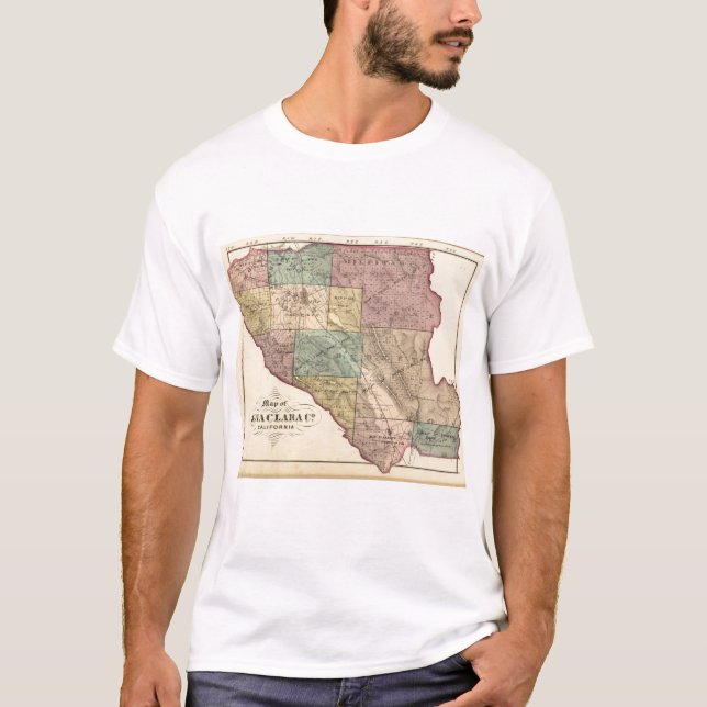 T-shirt Mapa de índice de Santa Clara Co (Frente)