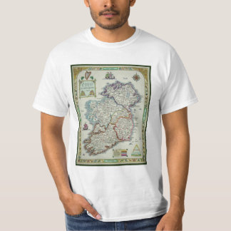 T-shirt Mapa de Ireland - mapa histórico de Eire Erin do