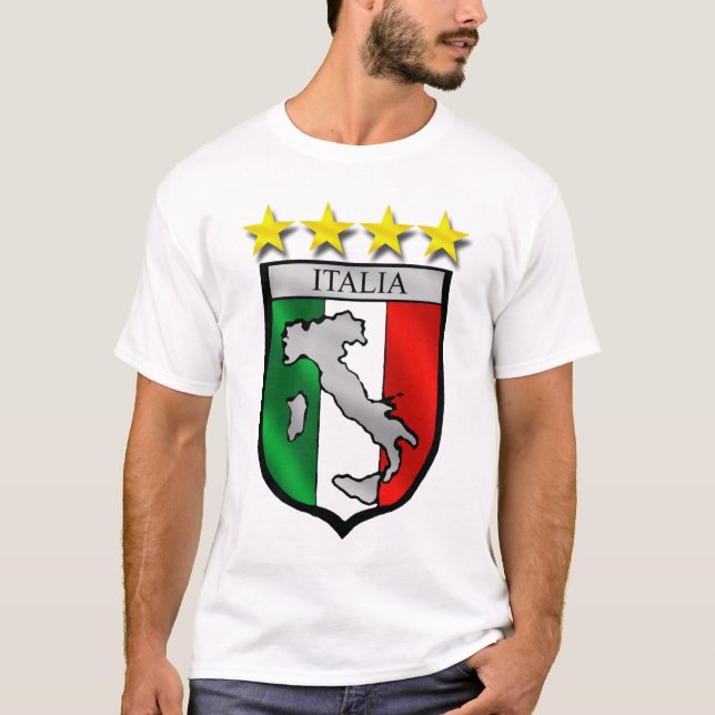 T-shirt mapa de italia da bandeira de Italia do protetor (Frente)