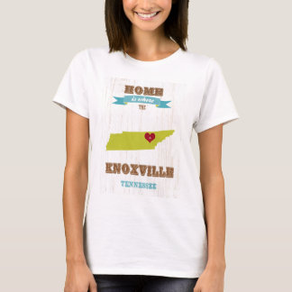 T-shirt Mapa de Knoxville, Tennessee - Home é onde