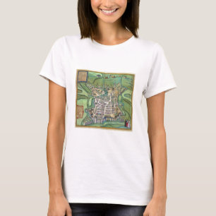 T-shirt Mapa de La Rochelle, 'de Civitates Orbis Terrarum