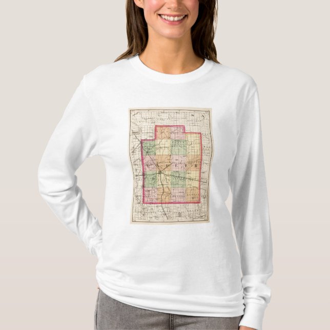 T-shirt Mapa de Lapeer County, Michigan (Frente)