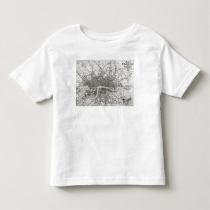 T-shirt Mapa de Londres moderna e de seus arrabaldes, 1854