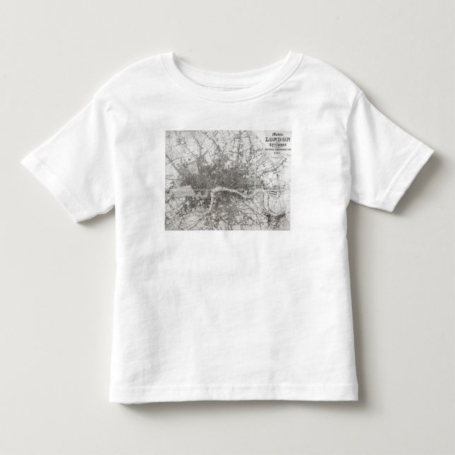 T-shirt Mapa de Londres moderna e de seus arrabaldes, 1854 (Frente)