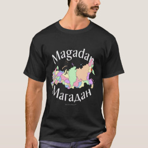 T-shirt Mapa de Magadan Rússia
