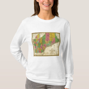 T-shirt Mapa de Maine, de New Hampshire, e de Vermont