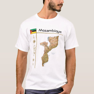T-shirt Mapa de Moçambique + Sinalizador + Título T-Shir