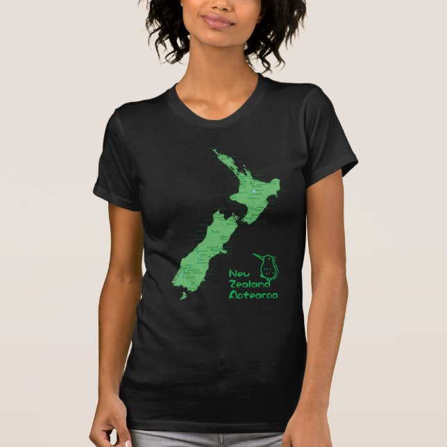T-shirt Mapa de Nova Zelândia (Frente)