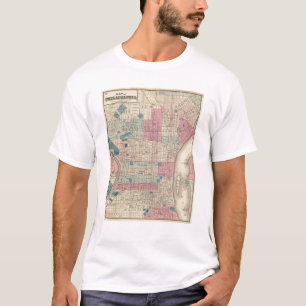 T-shirt Mapa de Philadelphfia, Pensilvânia