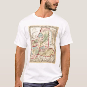 T-shirt Mapa de Preston, Taylor, Barbour, condados de
