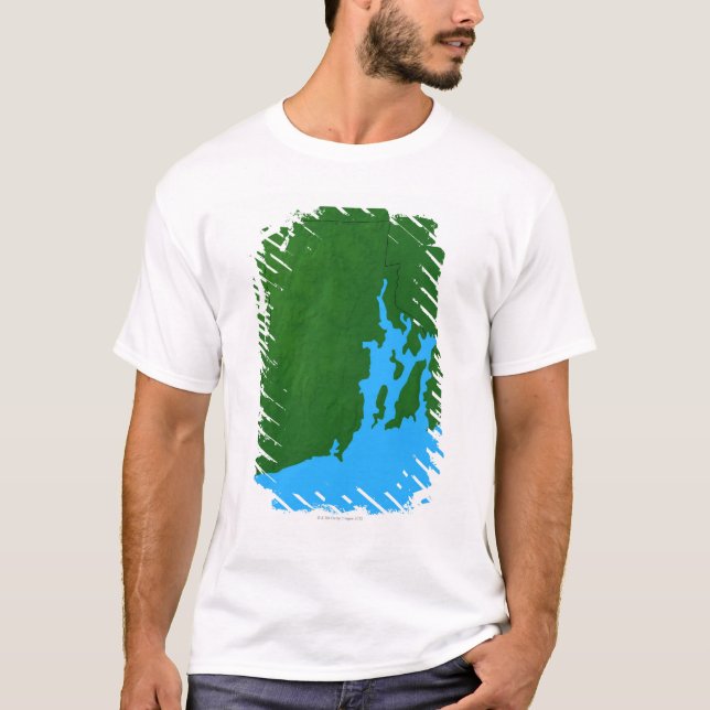 T-shirt Mapa de Rhode - ilha (Frente)
