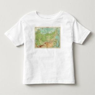 T-shirt Mapa de Sibéria com rotas de transporte