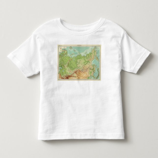 T-shirt Mapa de Sibéria com rotas de transporte (Frente)