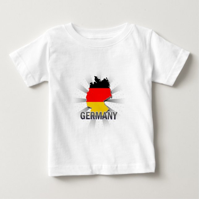 T-shirt Mapa de Sinalizador da Alemanha 2.0 (Frente)