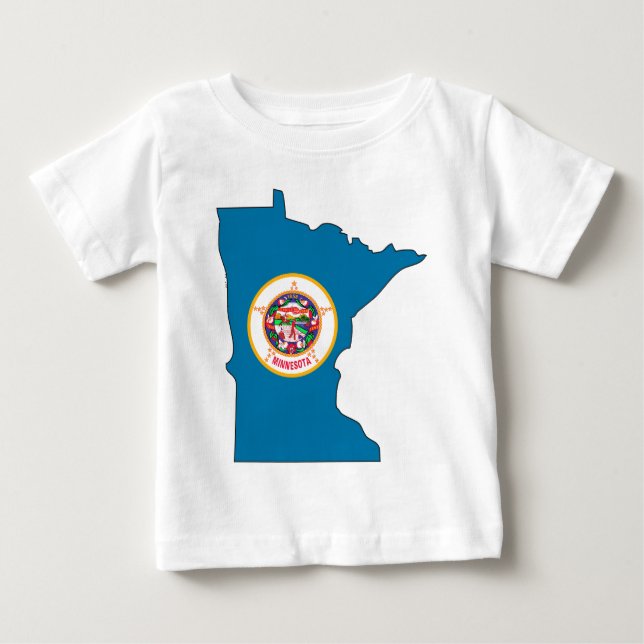 T-shirt Mapa de Sinalizador de Minnesota (Frente)