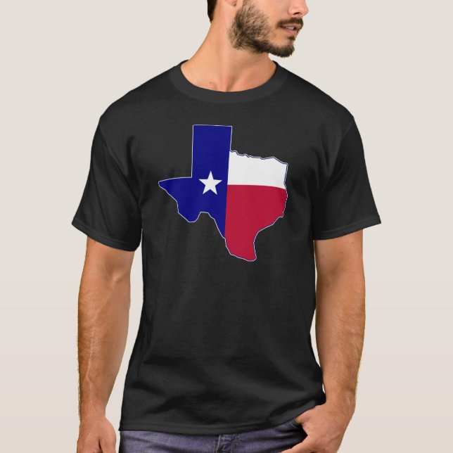 T-shirt Mapa de Sinalizador do Texas (Frente)