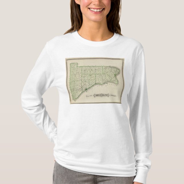 T-shirt Mapa de Switzerland County (Frente)