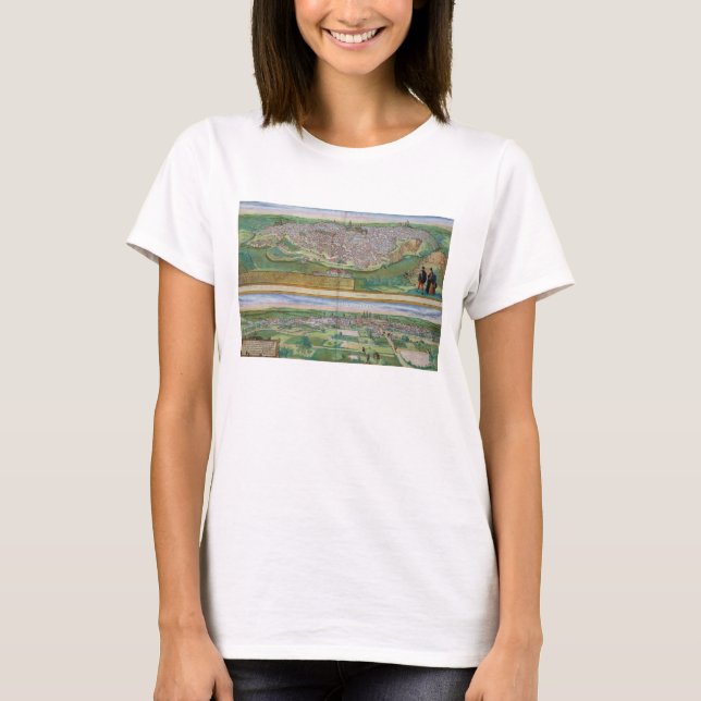 T-shirt Mapa de Toledo e Valladolid, de Civitates Orbi (Frente)