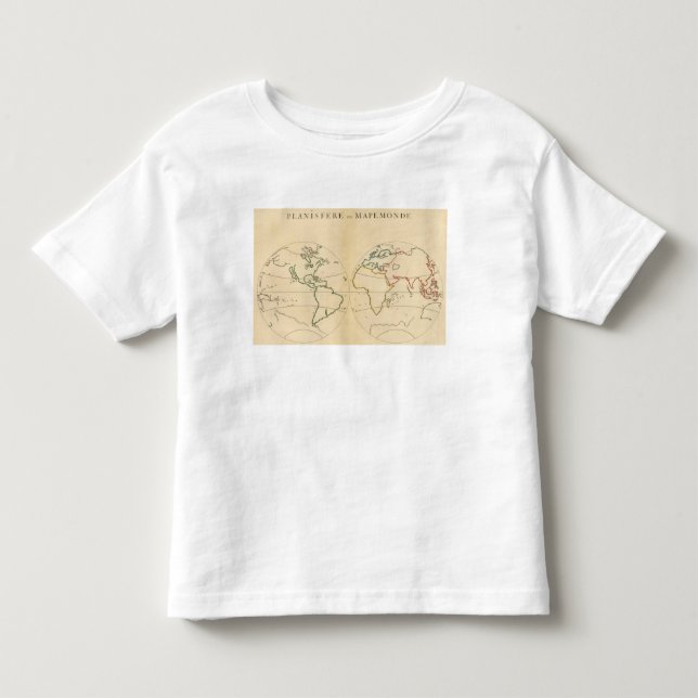 T-shirt Mapa de Worlp com 5 zonas (Frente)