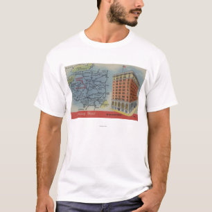 T-shirt Mapa detalhado, hotel de Lycoming - Williamsport,