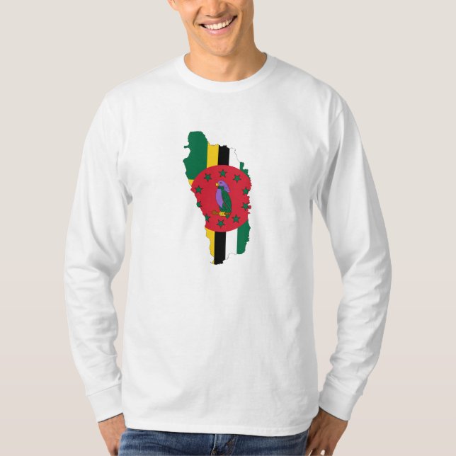T-shirt Mapa DM da bandeira de Dominica (Frente)