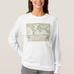 T-shirt mapa do atlas da Maré-onda