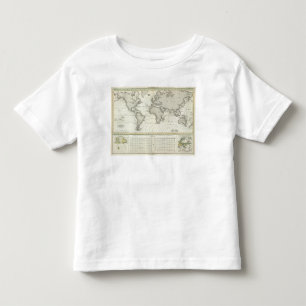 T-shirt mapa do atlas da Maré-onda