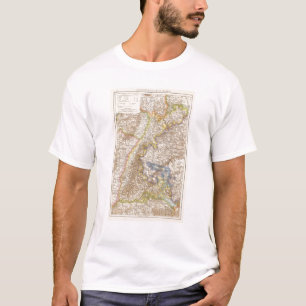 T-shirt Mapa do atlas de Baden Alemanha