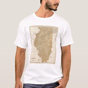 T-shirt Mapa do atlas de Illinois