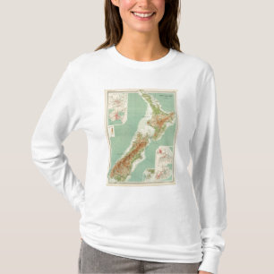 T-shirt Mapa do atlas de Nova Zelândia
