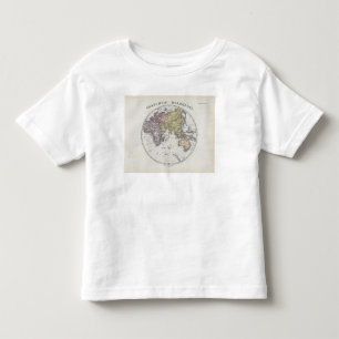 T-shirt Mapa do atlas do hemisfério oriental