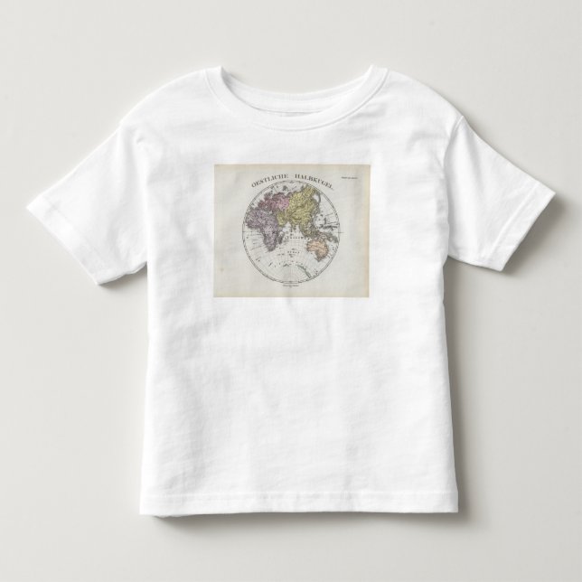 T-shirt Mapa do atlas do hemisfério oriental (Frente)