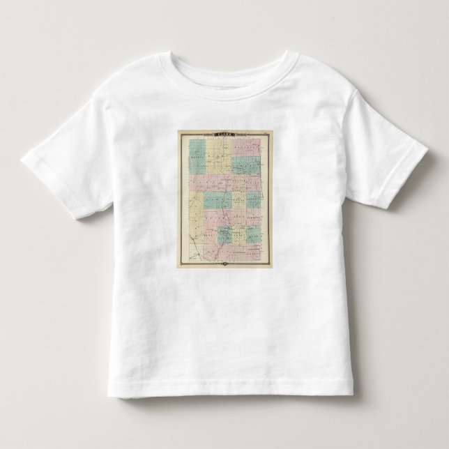 T-shirt Mapa do Condado de Clark, estado de Wisconsin (Frente)