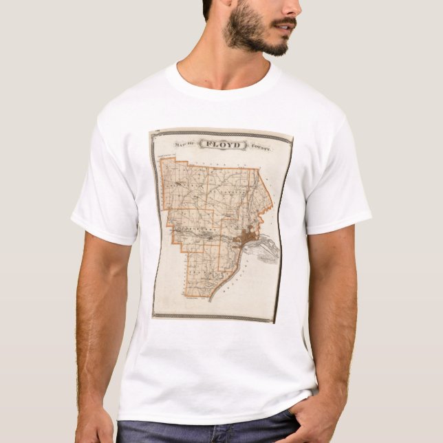 T-shirt Mapa do Condado de Floyd (Frente)