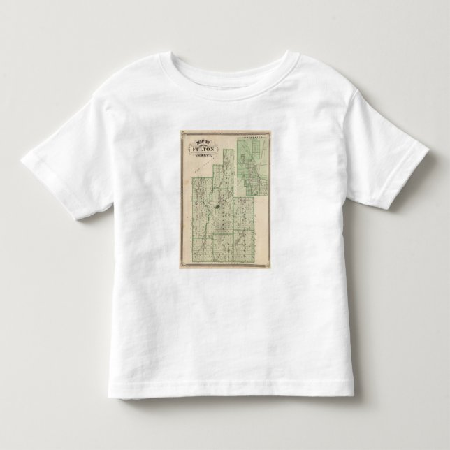 T-shirt Mapa do Condado de Fulton com Rochester, Fulton Co (Frente)