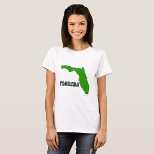 T-shirt Mapa do Estado da Flórida e Mapas de Texto