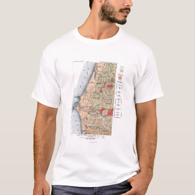 T-shirt Mapa do estudo geológico dos E.U. (Frente)