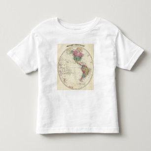 T-shirt Mapa do hemisfério ocidental