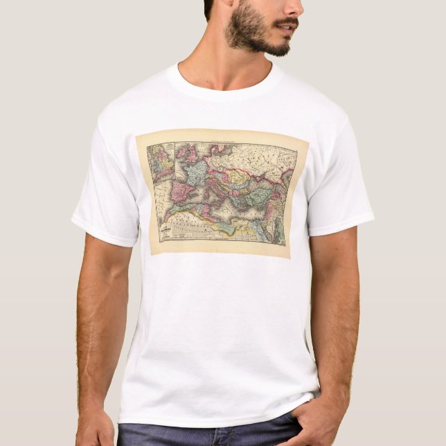 T-shirt Mapa do império romano (Frente)