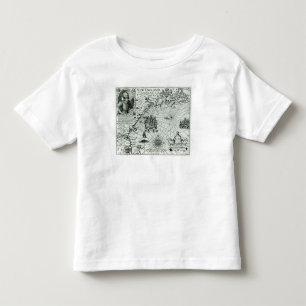 T-shirt Mapa do litoral de Nova Inglaterra