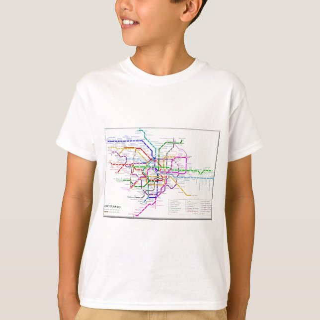 T-shirt Mapa do metro de Tokyo (Frente)